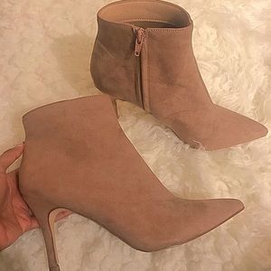 Ankle Faux Suede Tan Booties